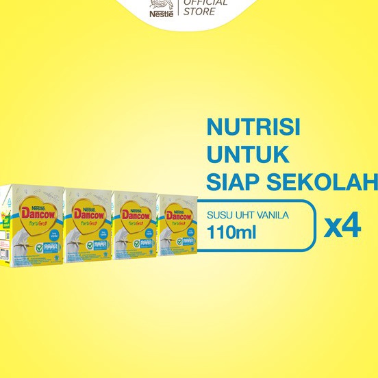 

ZXFT2070 TERBARU DANCOW Fortigro Susu UHT Vanilla Usia Sekolah Multipack 110ml x4