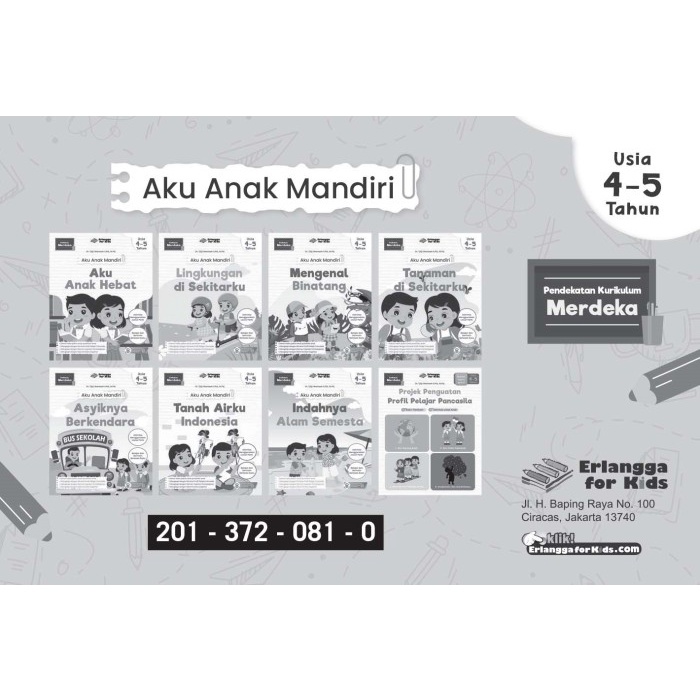 HOT SALE ERLANGGA - BUKU PAKET ANAK MANDIRI UNTUK TK/PAUD KURIKULUM MERDEKA TERBARU
