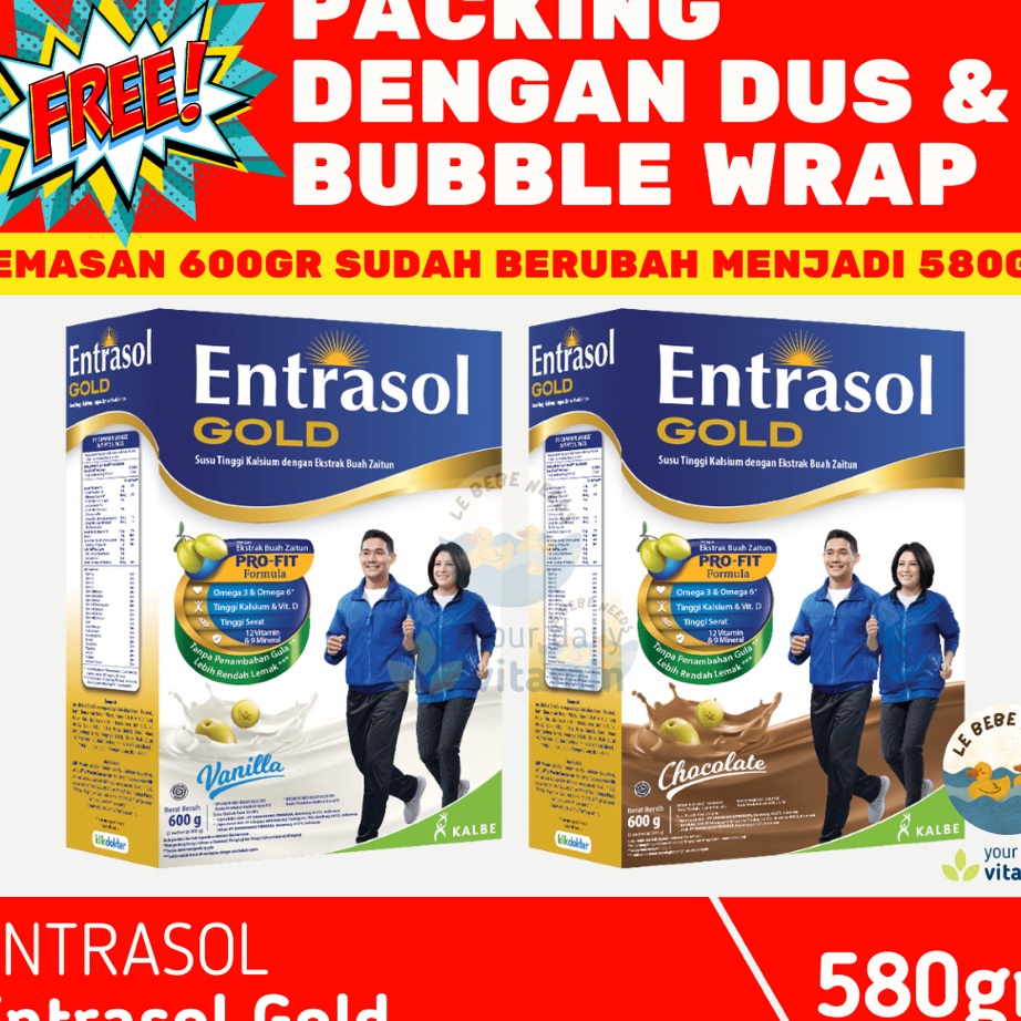 

Stok Banyak Entrasol Gold 580gr - Entrasol Gold Vanilla 580 gr - Entrasol Gold Chocolate 580 gr - Susu Tinggi Protein Terkini