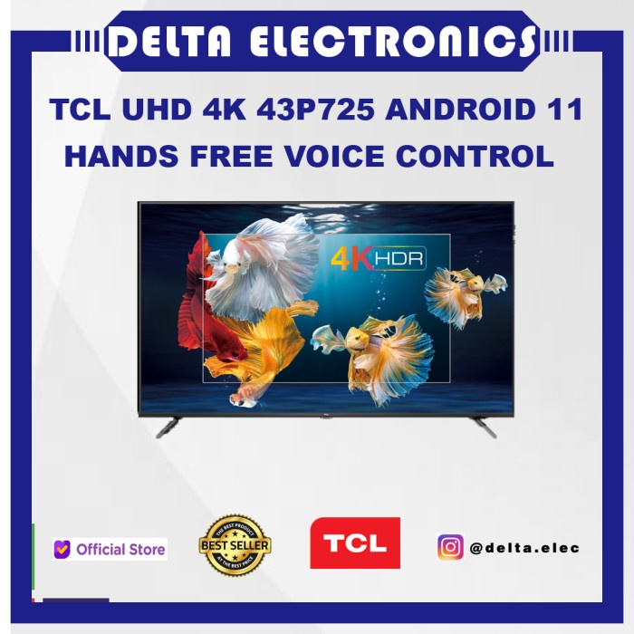 Tcl Uhd 4K Tv 43P725 43P 725 43 P725 P 725 Android 11 Hands-Free Voice