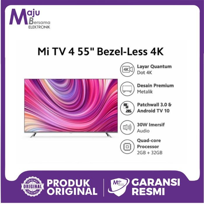 Xiaomi Mi Tv 4 55" Bezel-Less 4K Led Smart Tv Android