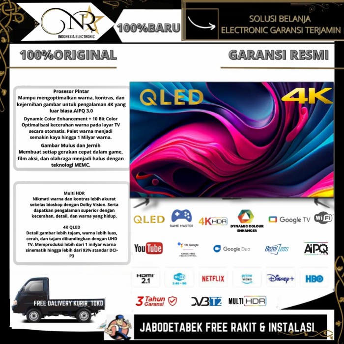 Tcl 50Q6 4K Hdr Google Tv Qled 50'Inch 2023 Atmos Vision Hdmi2.1 50Q6