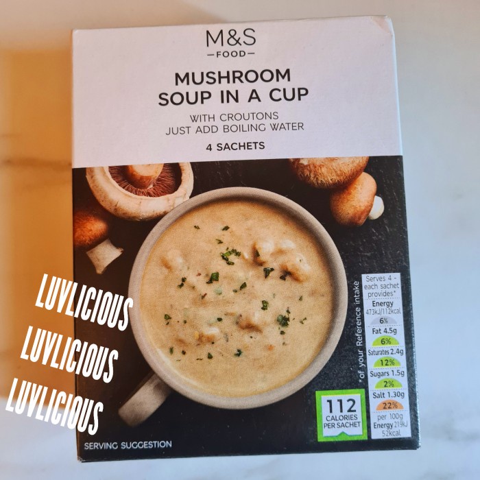 

M&S MARKS & AND SPENCER MUSHROOM SOUP IN A CUP SOP SUP JAMUR