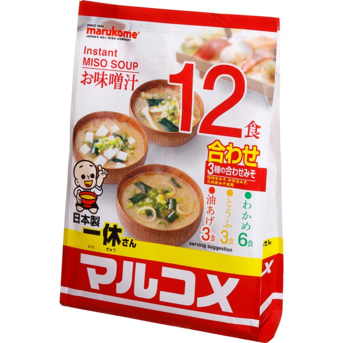 

JAPAN'S NO 1 MARUKOME INSTANT MISO SOUP IKKYUSAN SUP MISO INSTAN