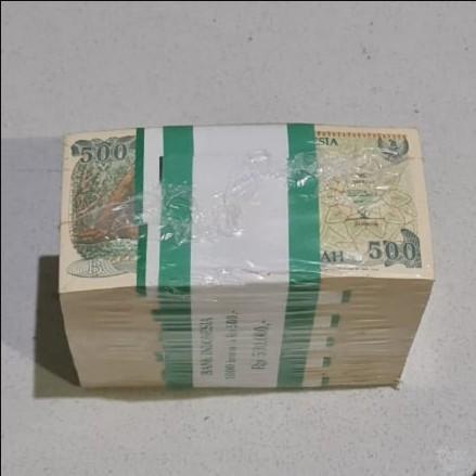 Uang Kertas Lama Kuno Rp 500 Rupiah Orang Utan Monyet Mahar segel BI