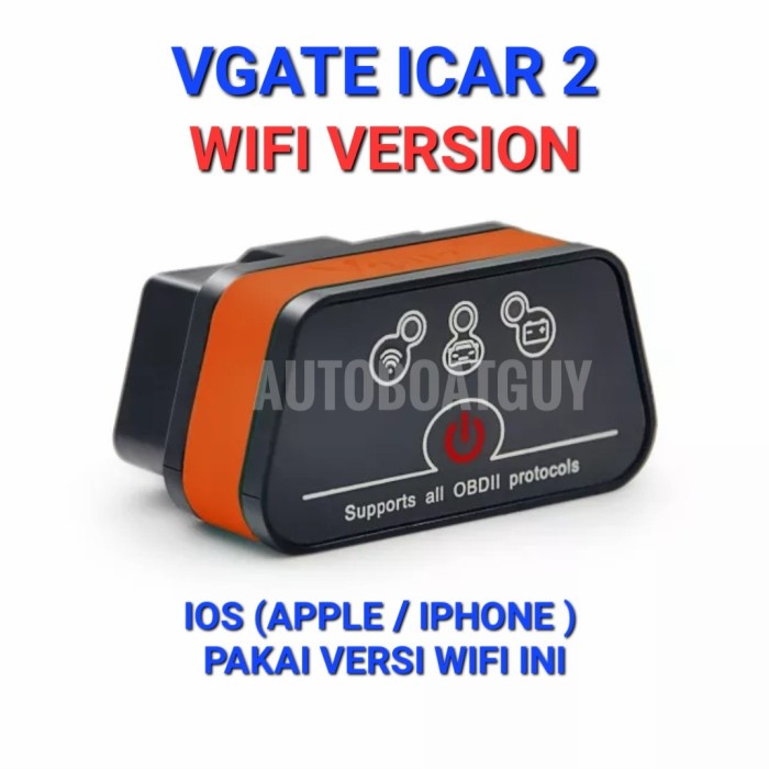 VGate ICAR 2 VERSI WIFI OBD2 ELM327 OBD Scanner Mobil Cocok IOS APPLE