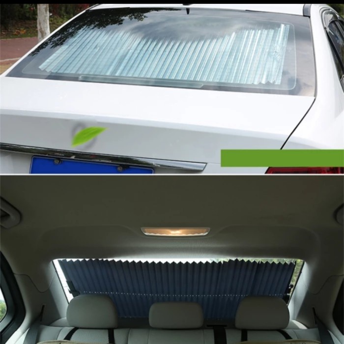 Terlaris Krey Kaca Belakang Mobil Sedan / Sun Shade Pelindung Panas 2In1