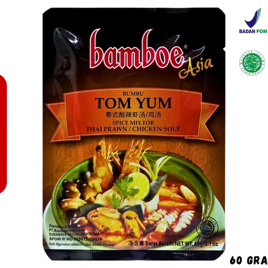 

Sale Bamboe Bumbu Tom Yum/Bamboe Spices Tomyam Tom Yam/Tomyum Thailand Halal 60g Bestseller