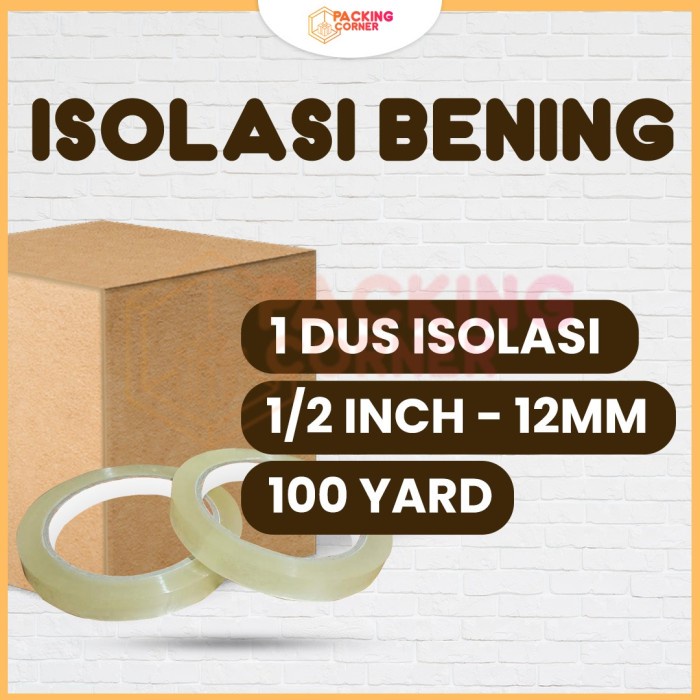 

1 DUS Lakban Isolasi Tape ATK 1/2 inch 12mm 100yard 100Y TERMURAH 1DUS