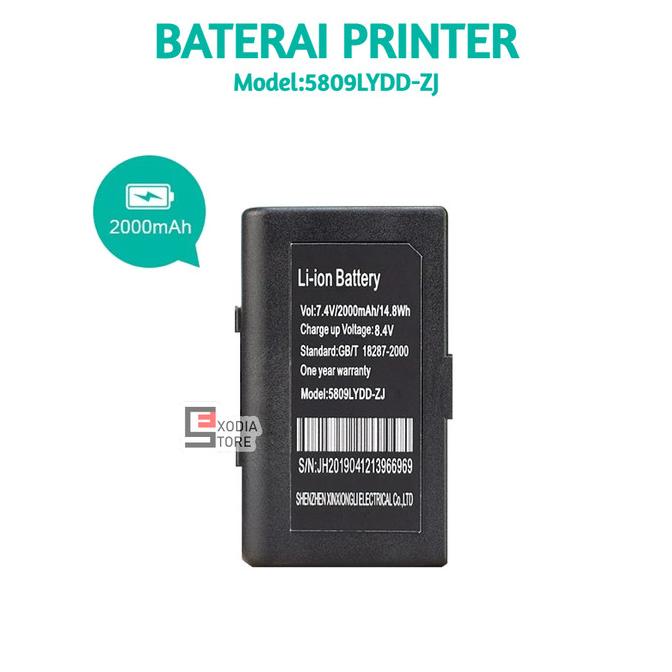 Baterai Printer Thermal Zjiang EPPOS VRtec iWare dll tipe 5809 5811 dl