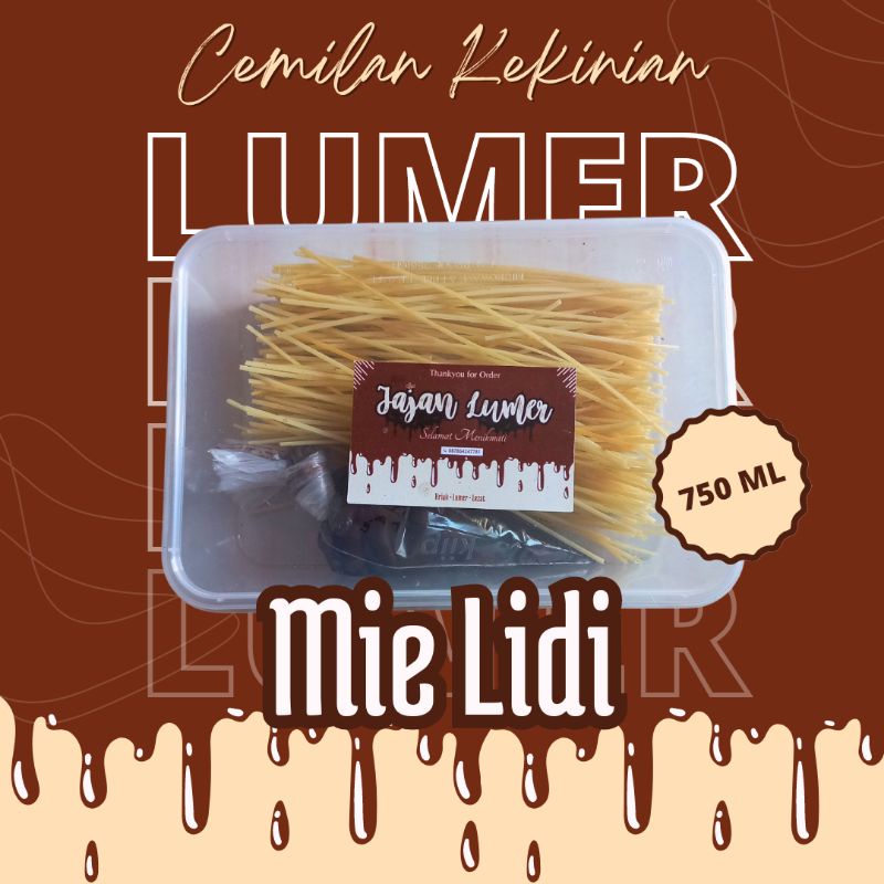 

Mie lidi coklat lumer mie lidi manis cemilan kekinian rasa coklat premium isi kemasan box 750 ml