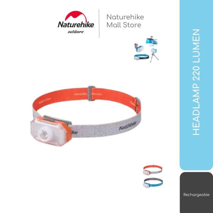 HEADLAMP 220 LUMEN NATUREHIKE NH18T001-A LAMPU KEPALA SENTER CAMPING