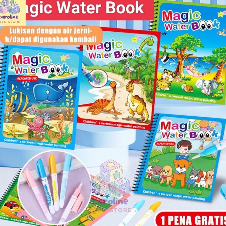 

Kirim Langsung Magic Water Drawing Buku Gambar Mewarnai Edukasi Painting Book