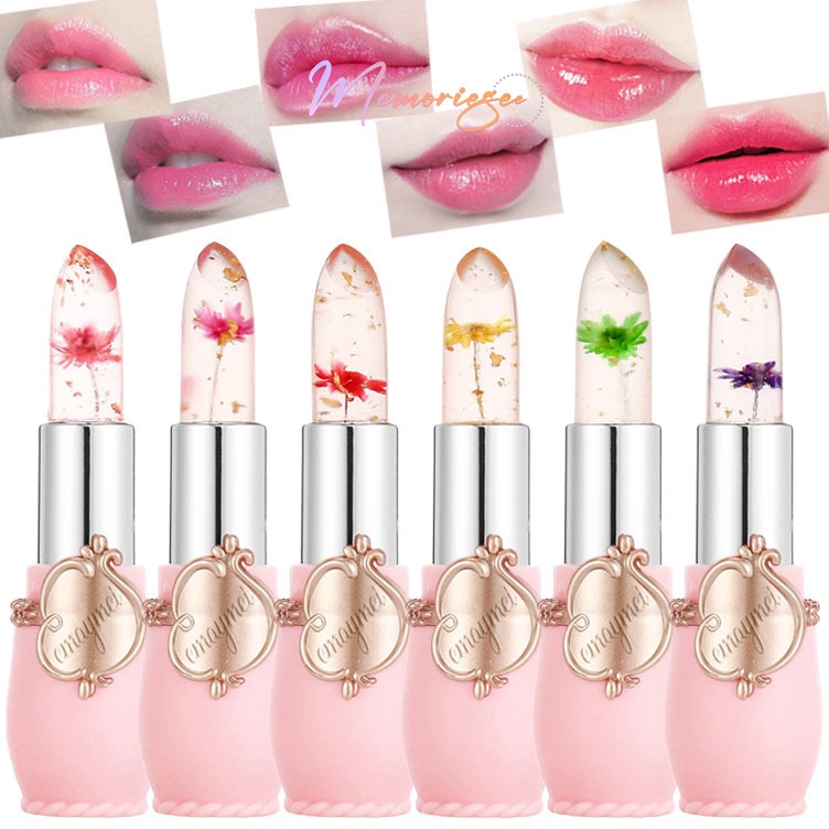➦➮✶✺ COD&Ready Lipstick Jelly Transparant Moisturizing Lipstik Bunga Color Changing Lip Balm Waterpr