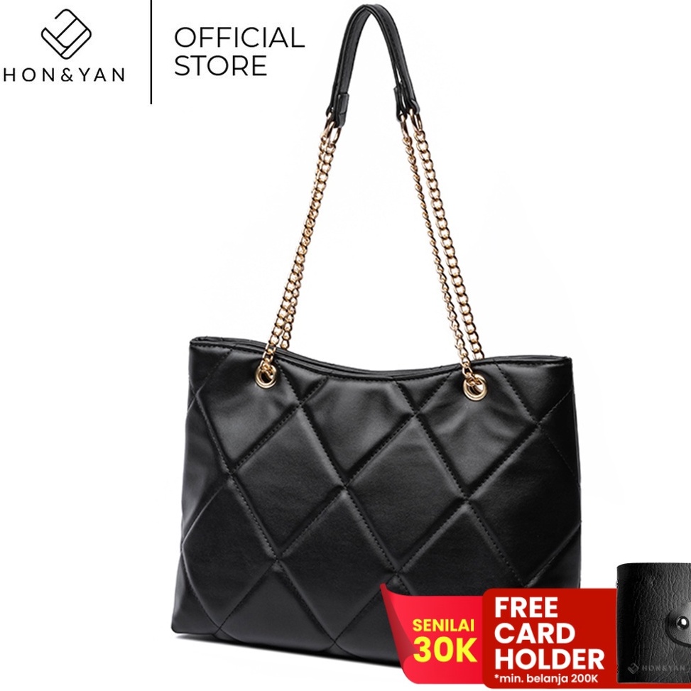 HOT SALE [HONYAN] Tas Tote Bag Wanita Import Tas Selempang Shoulder Wanita Tali Rantai - Jennifer To