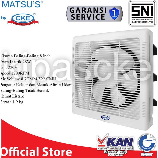 Wall Exhaust/Hexos/Heksos Fan Dinding 8" Exhaust Fan Dinding 8 Inch Ok