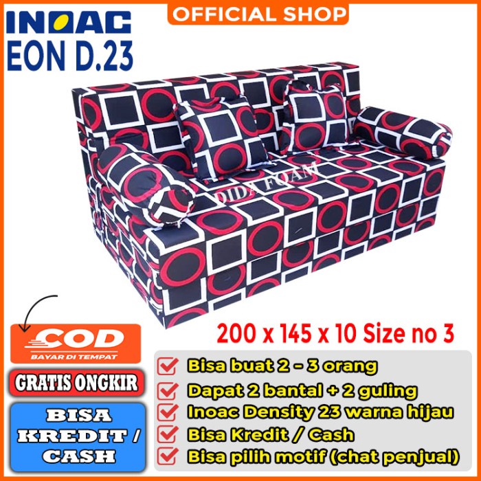 Terlaris Sofabed Inoac Eon D.23 200 X 145 X 10 Kursi Sofa Kasur Busa Lipat No 3