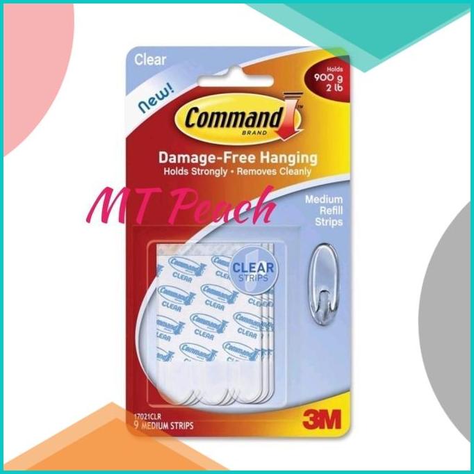 

3M COMMAND STRIP ISI ULANG MEDIUM REFILL STRIPS CLEAR 20JVLZ3 tools n parts