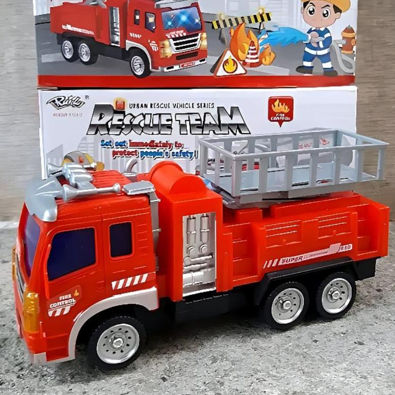 [Kks] Mainan Truk Pemadam Kebakaran Bump Go Lampu Dan Suara Sirine - Miniatur Koleksi Fire Truck Mob