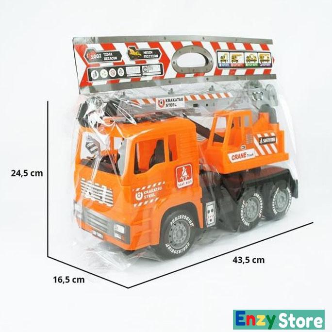 [Arc] Mainan Mobil Mobilan Miniatur Truk Pasir Tanah Dam Truck Dan Crane Ukuran Besar Terbaru