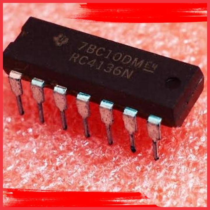 (STEL) RC4136N RC4136 RC 4136 QUAD OPAMP GP IC DIP-14 3MHZ RC413GN