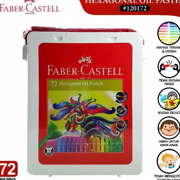 

➥☈✥ Crayon 72 warna faber castell / Hexagonal Oil Pastel 72 faber castell