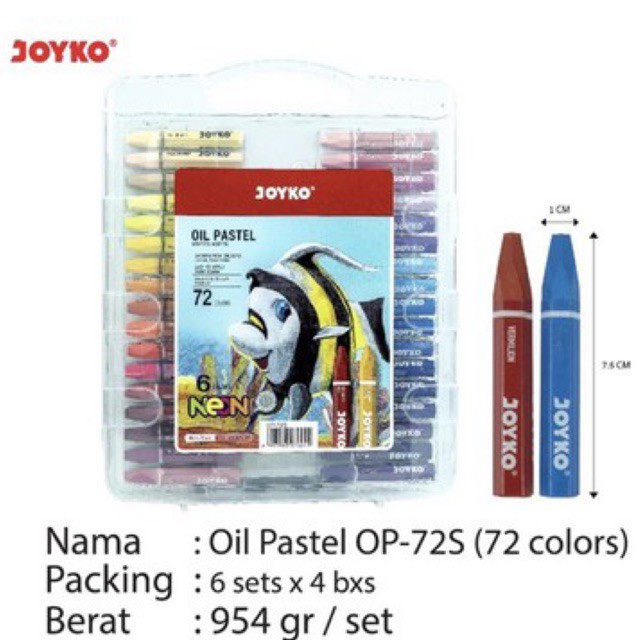 

Crayon 72W / Oil Pastel / Krayon Joyko Titi Op-72S 72 Warna