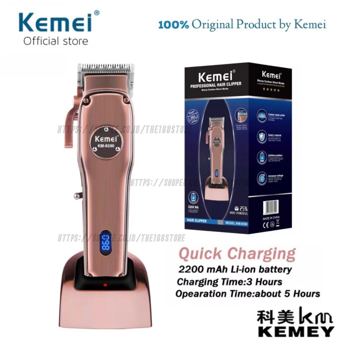 Alat Cukur Rambut Kemei Hair Clipper Stand Charger Cukuran Ori KM 9350