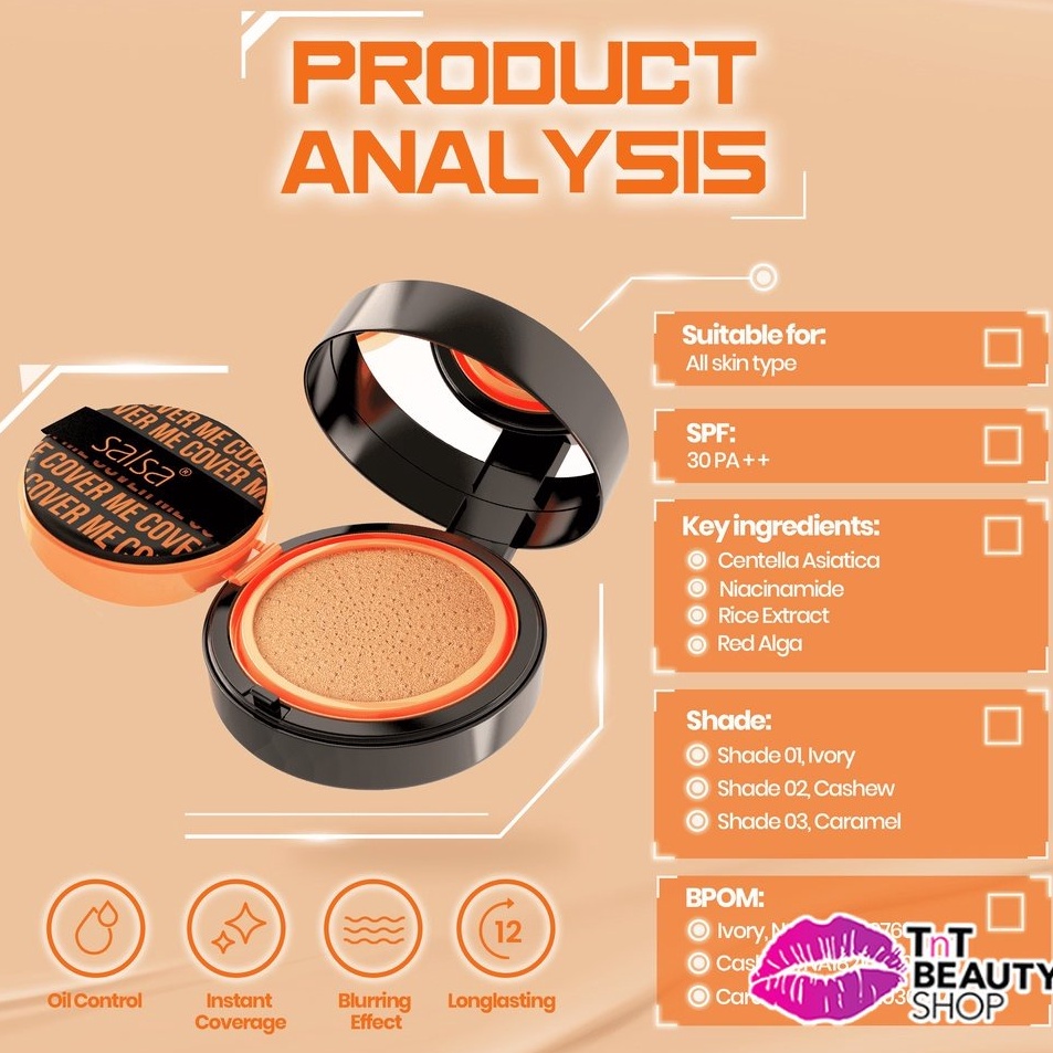✨STAR✨ SALSA Cover Me BB Cushion - Semi Matte - Medium Coverage - Foundation Makeup | TnT Beauty Sho