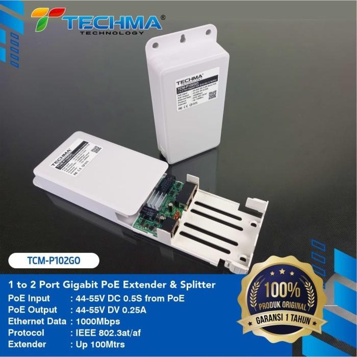 Techma 1 to 2 Aktip PoE Extender & Splitter