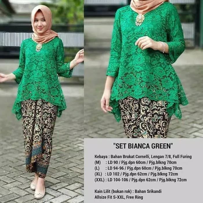 kebaya brukat rinjani ijo botol