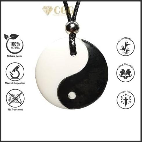 Sale Now Liontin Yin Yang Batu Black Jade Dan Giok Salju Limited Edition