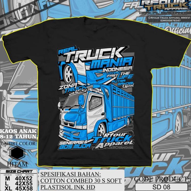 [FDY] RFOUR TRUCK APPAREL KAOS TRUK TANGGUNG 7-13 TAHUN  KAOS TRUK OLENG ANAK  KAOS TRUK TERLARIS KA