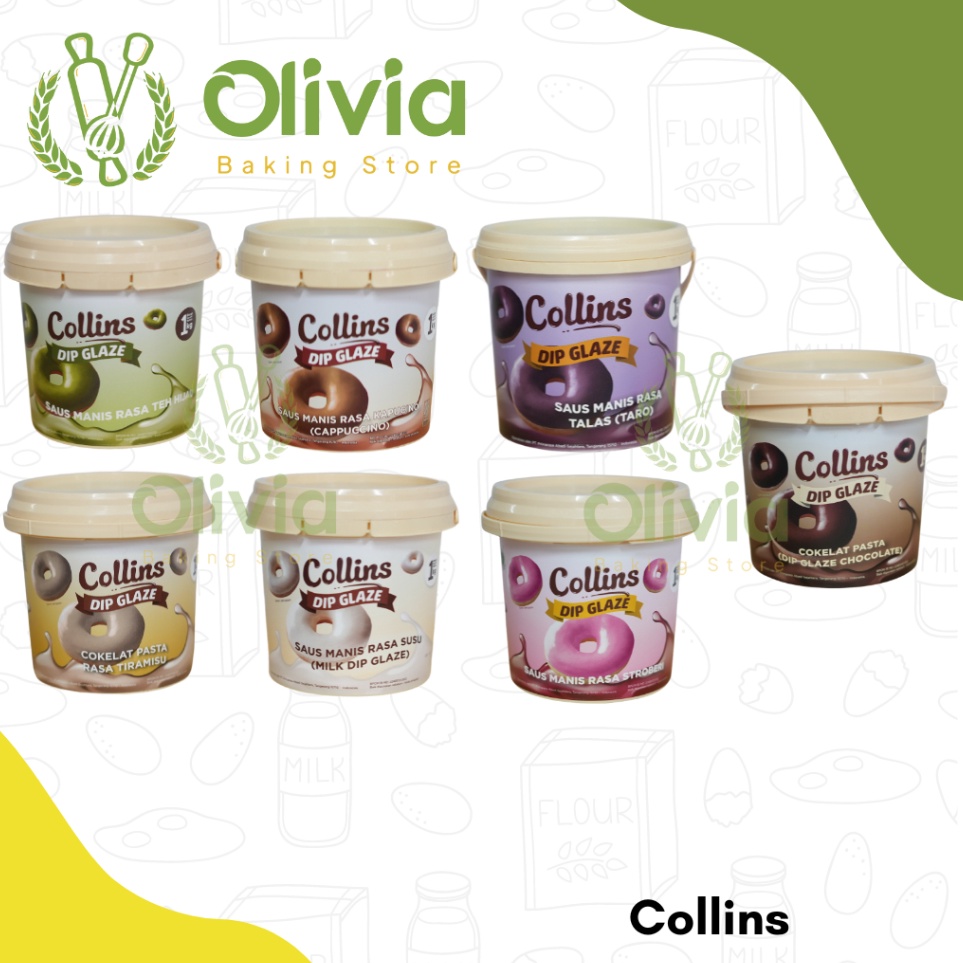 

TERLARIS BRANDS FESTIVAL Collins Dip Glaze / Topping / Selai Kue Kering Donut Ropang 1 Kg serbuuu !