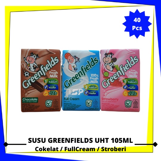 

Terlaris Susu Greenfields UHT Varian Rasa 105ml x 40 pcs (1 Karton) Model Baru