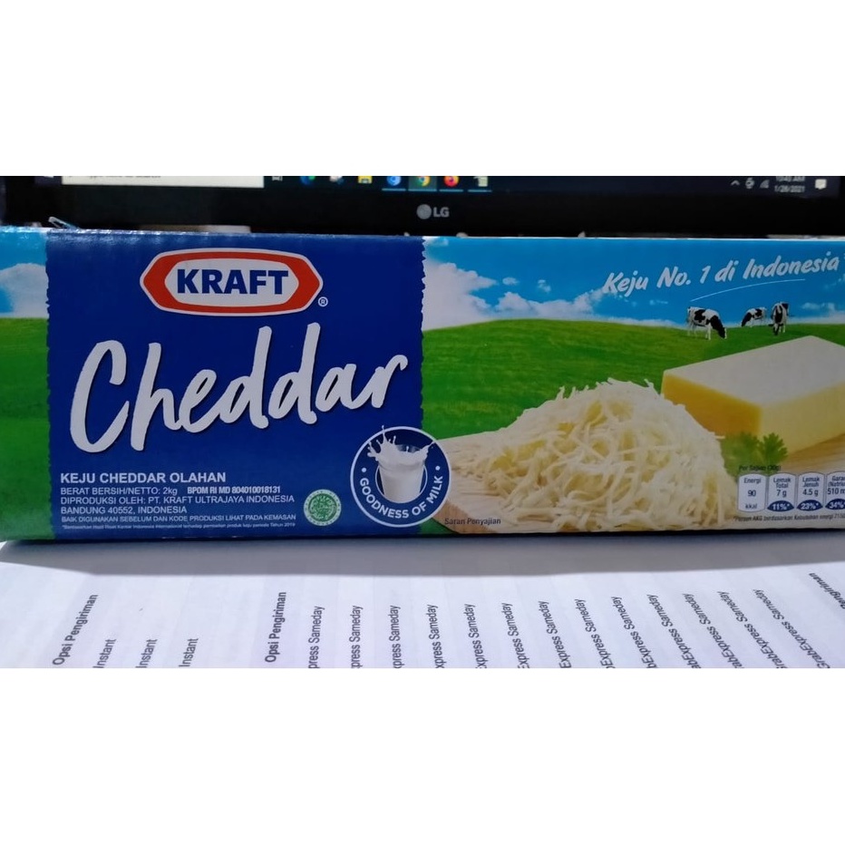 

➙➼✦❃ Keju Cheddar Kraft 2kg - Keju Kraft Ready Stock