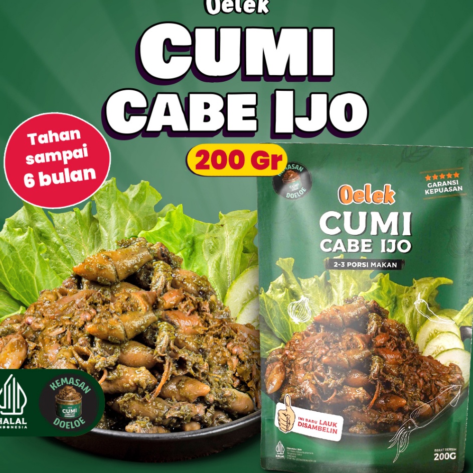 

YMZP4448 Oelek Cumi Cabe Ijo Oelek / Lauk Cumi Cabai ijo / Lauk Siap Saji