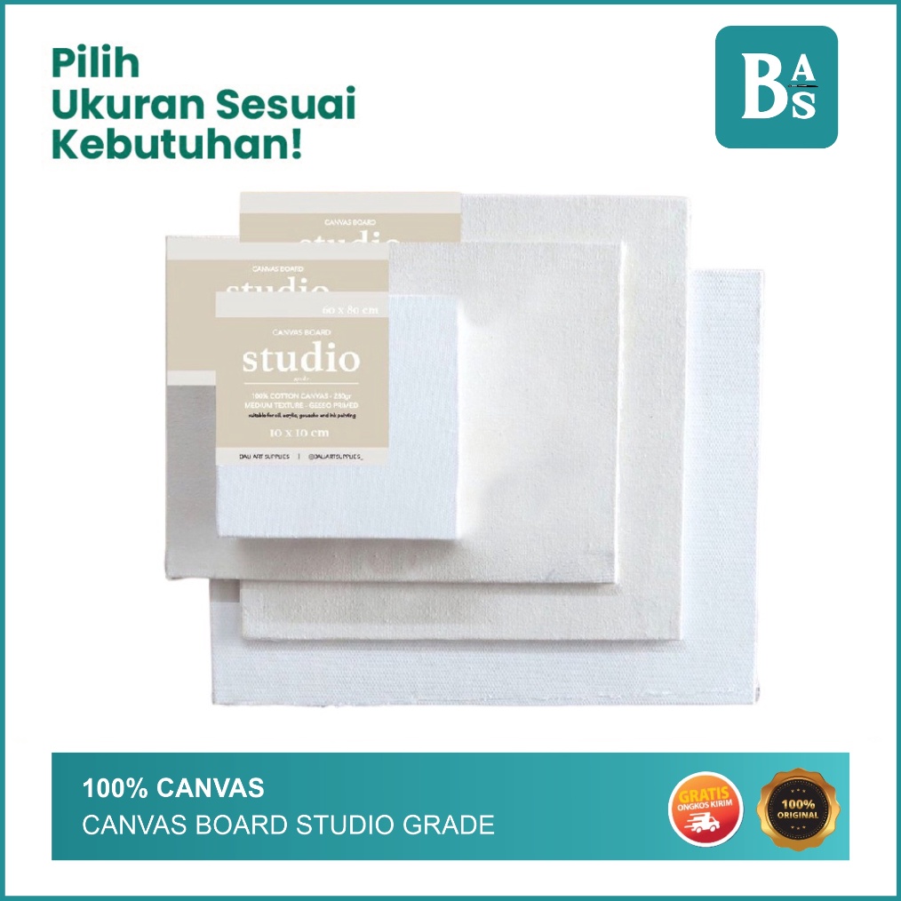 

[ART. B96V] 100% Cotton Canvas Board Bali Art Supplies - Studio Grade