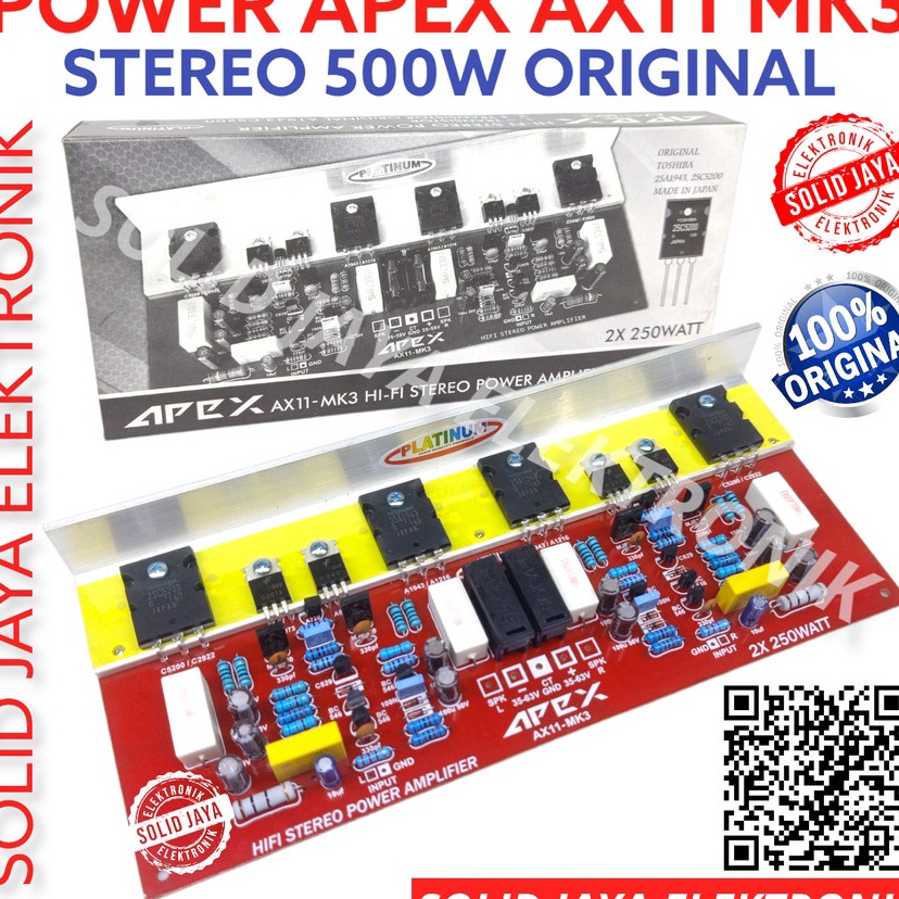 Ready Stock DBt KIT POWER STEREO APEX AX11 MK3 500W MK-3 KIT HI FI STEREO POWER AMPLIFIER 500 WATT A