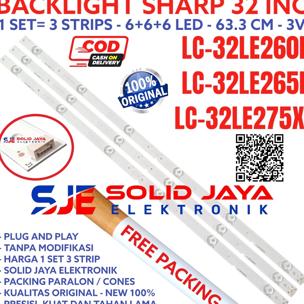 RECOMENDED BACKLIGHT LED TV SHARP 32 INC LC 32LE260 32LE265 32LE375 I X LAMPU BL 6K 32LE 32LE260I 32