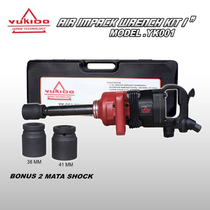 Air impact wrench 1" Yukido alat pembuka baut roda truck tronton free