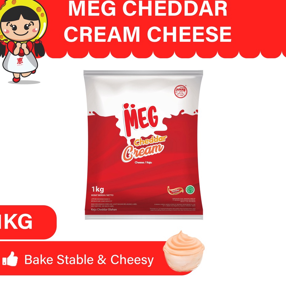 

↔✢❅ MEG Cheddar Cream Keju 1 Kg Ready Stock
