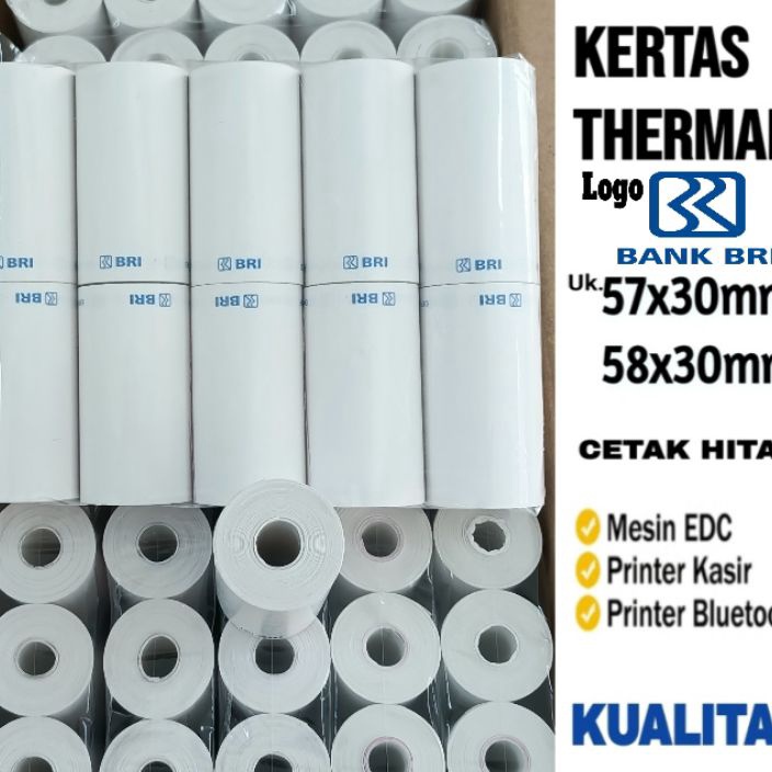 

PPXP9538 MEGA SALE KERTAS THERMAL EDC LOGO BANK BRI PAKET 10 ROLL/1 PACK