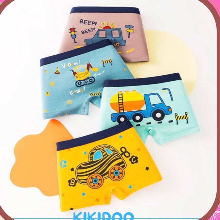 Laris Kikidoo Boxer Katun Anak Cowok Premium Celana Dalam Anak Laki Laki Bulldozers BAL43 ➞✸✿