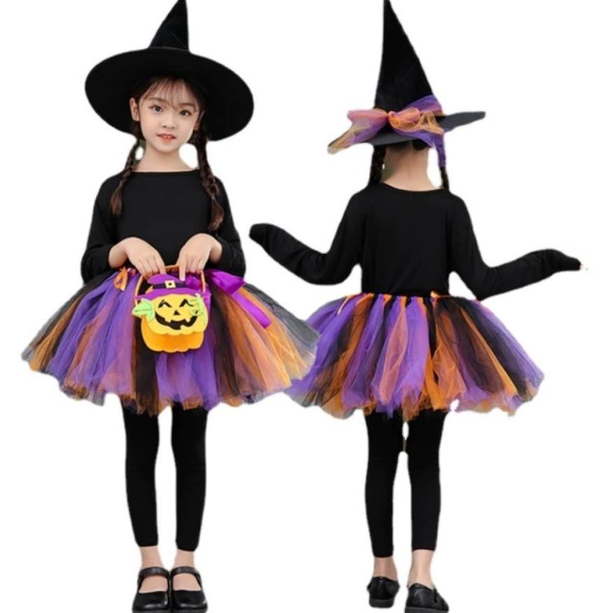 Witch Rainbow Tutu Skirt Rok Tutu Penyihir Kostum Halloween