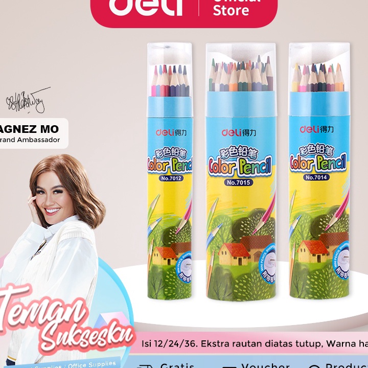 

#Sale Deli Pensil Warna Youku Warna Cerah Bahan Kuat, Bentuk Pensil Heksagonal 12/24/36 Warna 701X Paling Popular