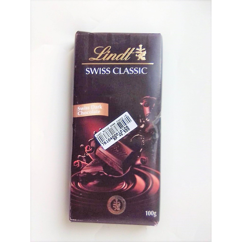 Lindt Swiss Dark Chocolate / Coklat Hitam Batang 100 Gr