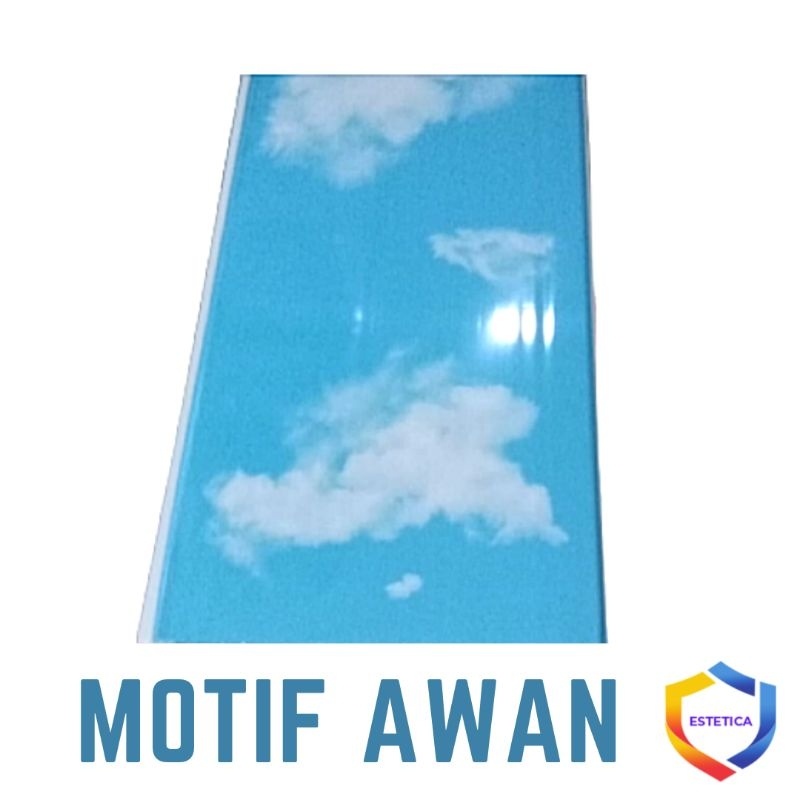 Plafon PVC Motif Awan ESTETICA Lebar 20cm Harga Per Lembar 4 meter