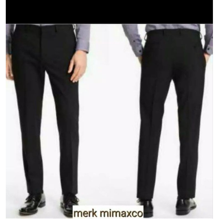 Mimaxco Reguler Celana Kerja Pria Size 29-38 Hitam