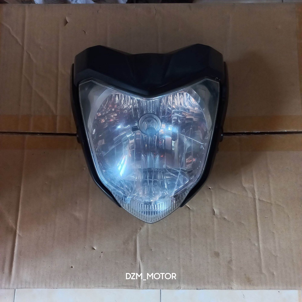 headlamp reflektor lampu depan yamaha byson karbu set kupingan hitam original